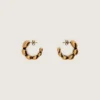 Pendientes de aro con tachuelas en color oro antiguo