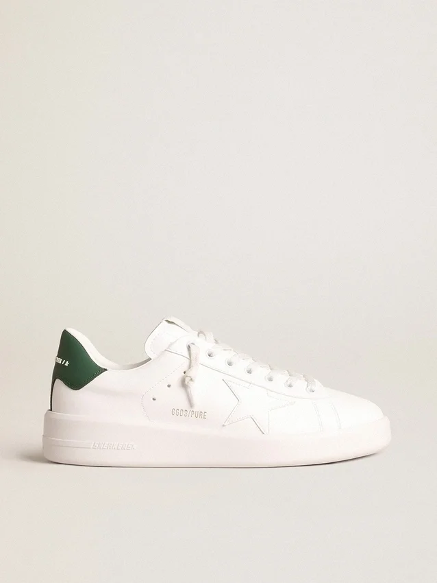 Purestar con estrella blanca de origen biológico y lengüeta trasera de piel verde mate