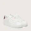 Purestar con estrella blanca y lengüeta en el talón con estampado de lagarto en color burdeos