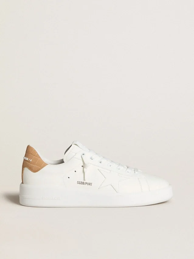 Purestar para hombre con estrella de piel y lengüeta en el talón de piel con estampado de cocodrilo