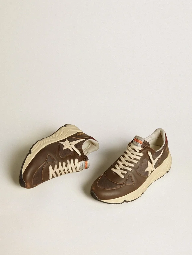 Running Sole de nailon y piel con estrella de TPU y lengüeta del talón de nubuck