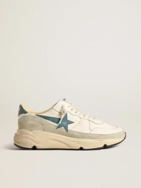 Running Sole en napa con estrella de piel azul e inserción de ante