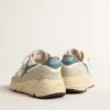 Running Sole en napa con estrella de piel azul e inserción de ante