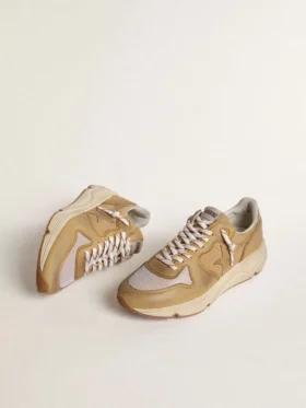 Running Sole en nubuck beige con estrella de piel beige