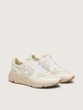 Running Sole para hombre con malla y napa blanca