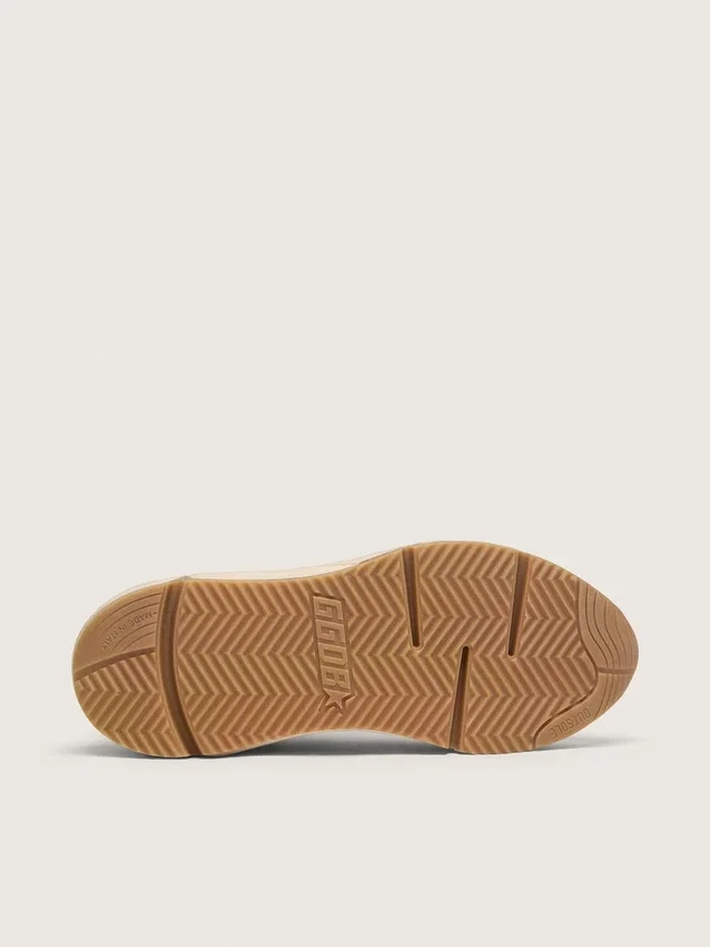 Running Sole para hombre con malla y napa blanca