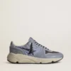 Running Sole para hombre en nailon azul claro y nubuck con estrella negra