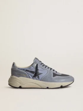 Running Sole para hombre en nailon azul claro y nubuck con estrella negra