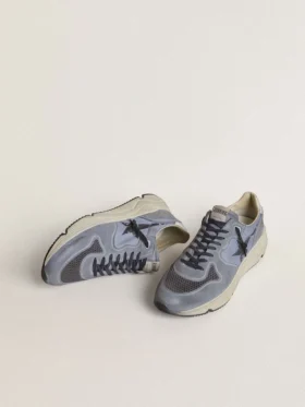 Running Sole para hombre en nailon azul claro y nubuck con estrella negra