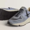 Running Sole para hombre en nailon azul claro y nubuck con estrella negra