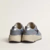 Running Sole para hombre en nailon azul claro y nubuck con estrella negra