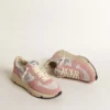 Running Sole para mujer en malla gris y ante con estrella plateada brillante