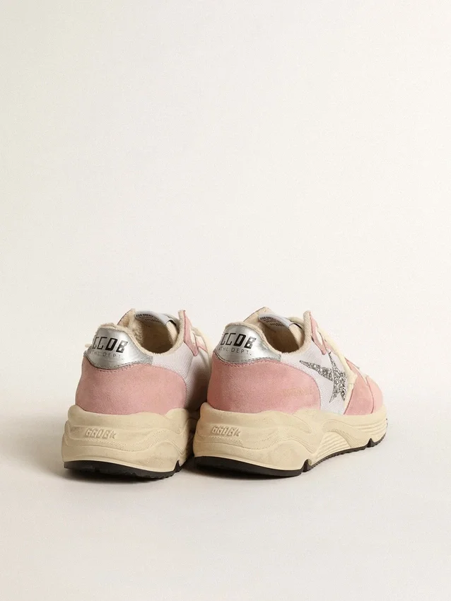 Running Sole para mujer en malla gris y ante con estrella plateada brillante