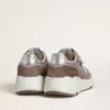 Running Sole para mujer en nailon y ante color lavanda con estrella estampada y lengüeta trasera de piel plateada