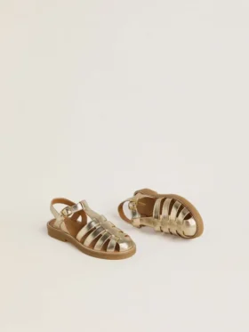 Sandalias Maxime Junior en piel dorada