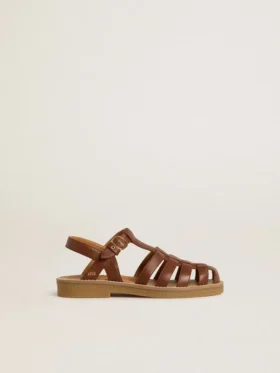 Sandalias Maxime Junior en piel marrón