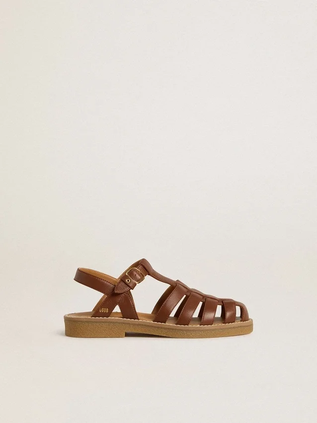 Sandalias Maxime Junior en piel marrón