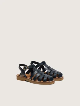 Sandalias Maxime para niños en piel azul marino