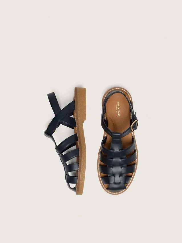 Sandalias Maxime para niños en piel azul marino