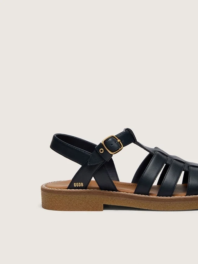 Sandalias Maxime para niños en piel azul marino