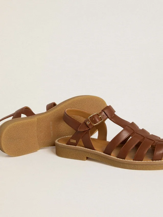 Sandalias Maxime Young de piel marrón