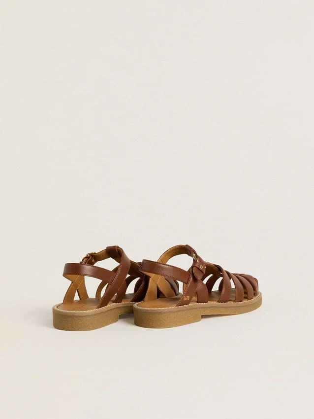 Sandalias Maxime Young de piel marrón