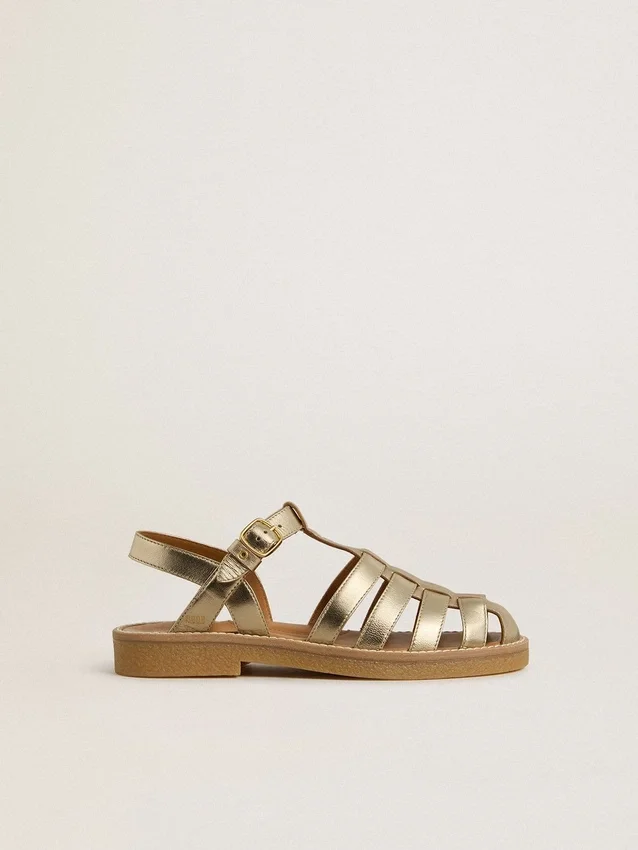 Sandalias Maxime Young en piel dorada