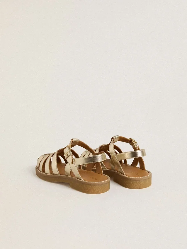 Sandalias Maxime Young en piel dorada