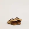 Sandalias Noa Junior en rafia beige y piel marrón