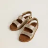 Sandalias Noa Young en microbrillo y piel platino