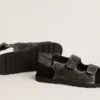 Sandalias Noa Junior en piel negra desgastada