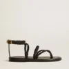 Sandalias planas Penelope para mujer en piel negra