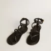 Sandalias planas Penelope para mujer en piel negra