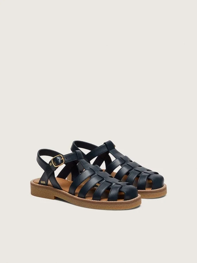 Sandalias Young Maxime de piel azul marino