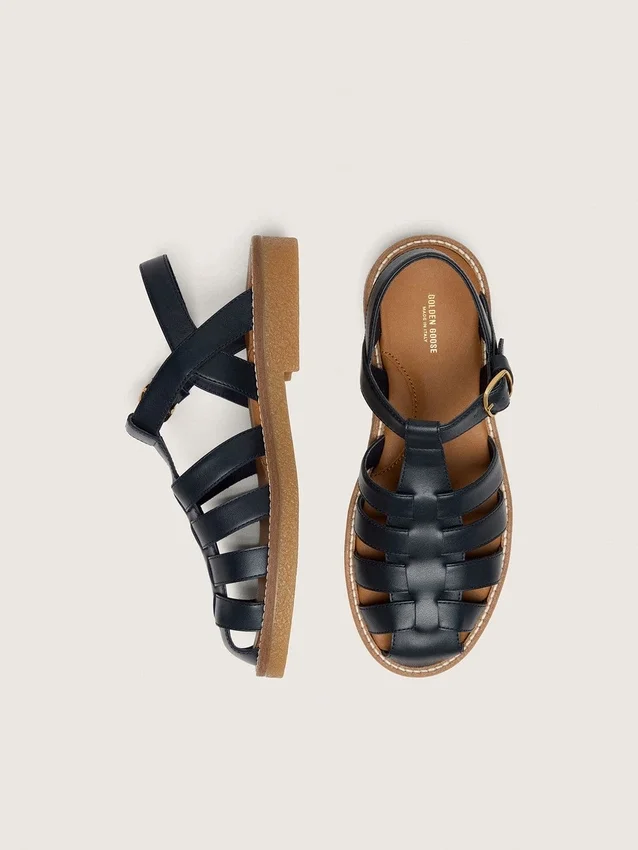 Sandalias Young Maxime de piel azul marino