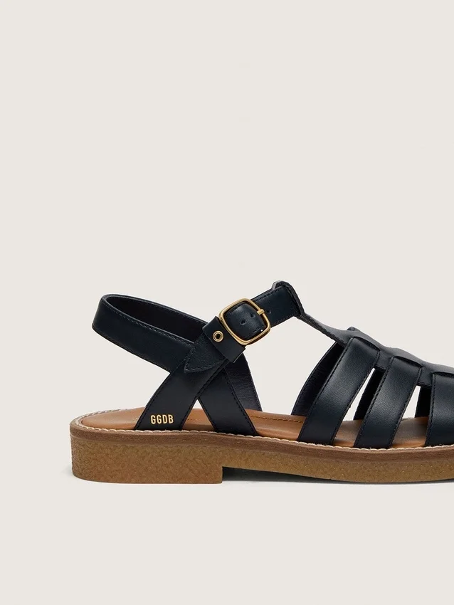 Sandalias Young Maxime de piel azul marino