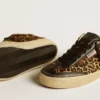 Soul Star en piel de potro con estampado de leopardo, con lengüeta del talón e inserciones de piel napa negra
