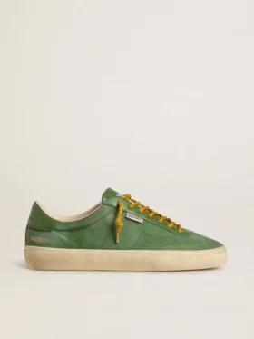 Soul Star para hombre en ante verde con lengüeta del talón de piel verde