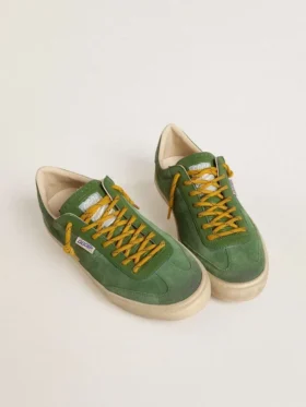 Soul Star para hombre en ante verde con lengüeta del talón de piel verde