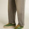 Soul Star para hombre en ante verde con lengüeta del talón de piel verde