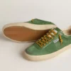 Soul Star para hombre en ante verde con lengüeta del talón de piel verde