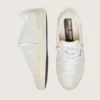 Soul Star para mujer en ante beige con lengüeta trasera de piel blanca