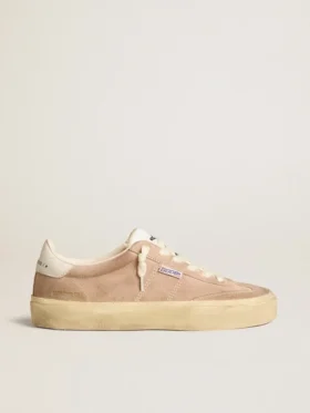 Soul Star para mujer en ante rosa con lengüeta del talón de piel blanco leche