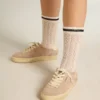 Soul Star para mujer en ante rosa con lengüeta del talón de piel blanco leche
