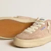 Soul Star para mujer en ante rosa con lengüeta del talón de piel blanco leche