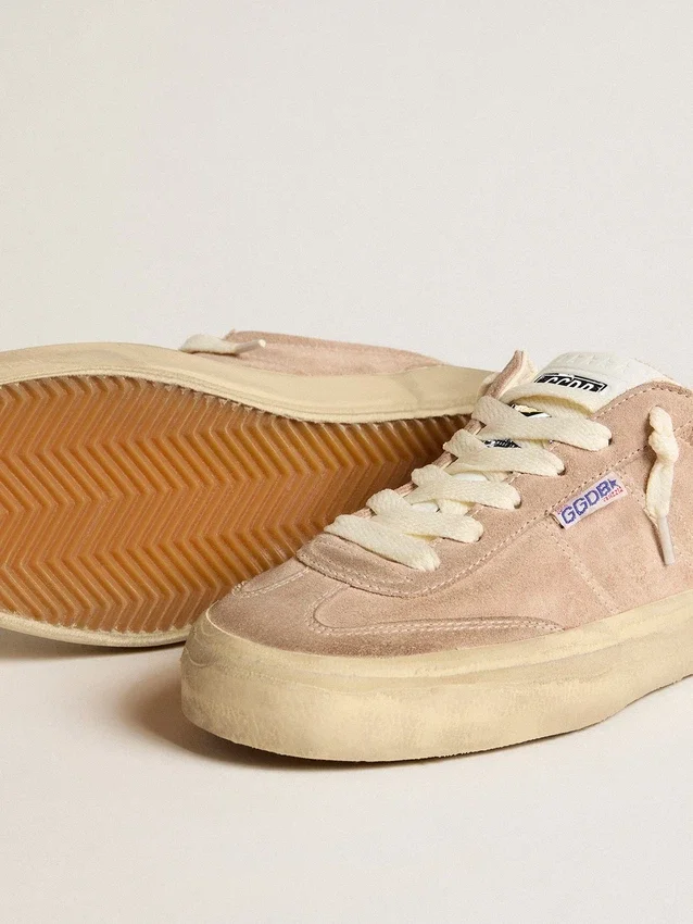 Soul Star para mujer en ante rosa con lengüeta del talón de piel blanco leche