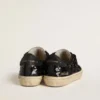 Soul Star para mujer en lentejuelas negras con lengüeta del talón de ante negro