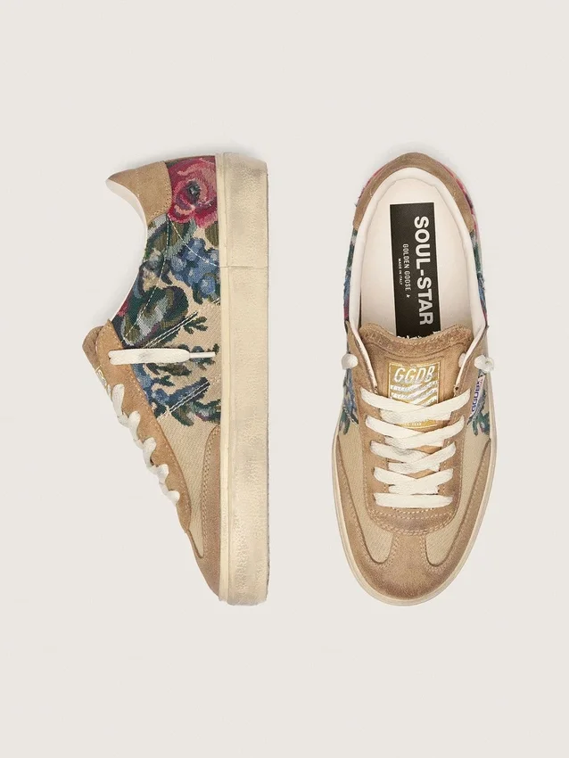 Soul Star para mujer en lona y ante con estampado colorido