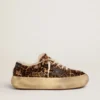 Zapatos Space-Star para mujer en piel de potro con estampado animal y forro de borreguillo
