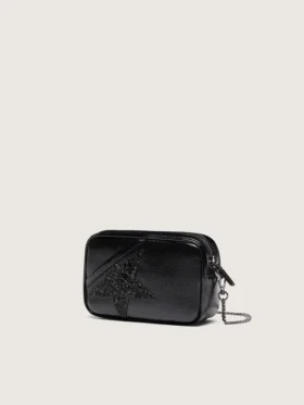 Star Bag de piel negra con estrella de cristal Swarovski